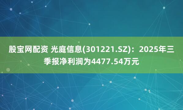 股宝网配资 光庭信息(301221.SZ)：2025年三季报净利润为4477.54万元